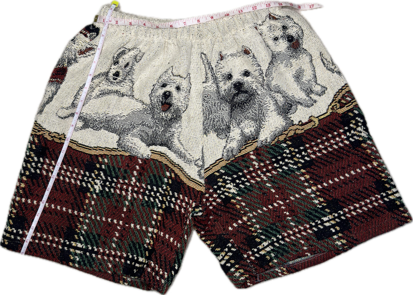 Puppy Plaid Tapestry Shorts