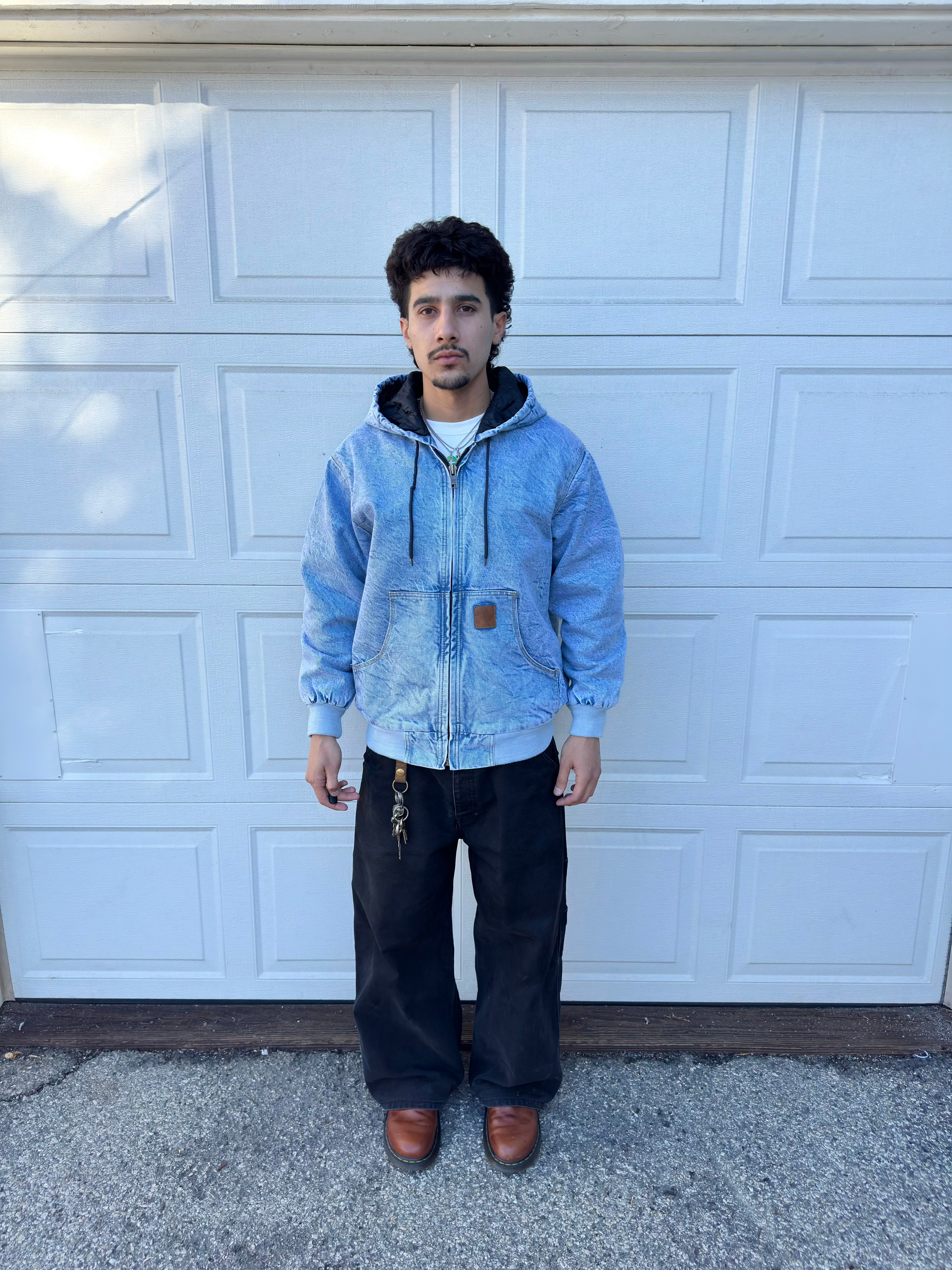 Washed Denim Hoodie – 323 Thrift Washed Denim Hoodie – 323 Thrift