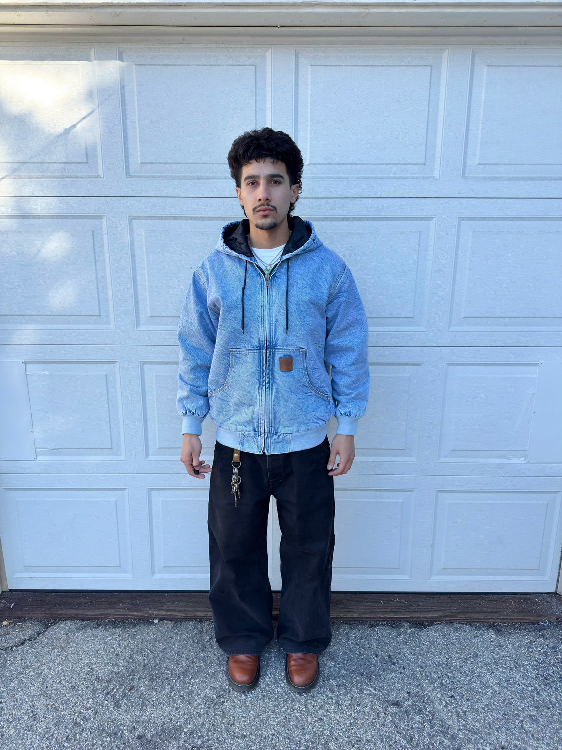 Washed Denim Hoodie – 323 Thrift