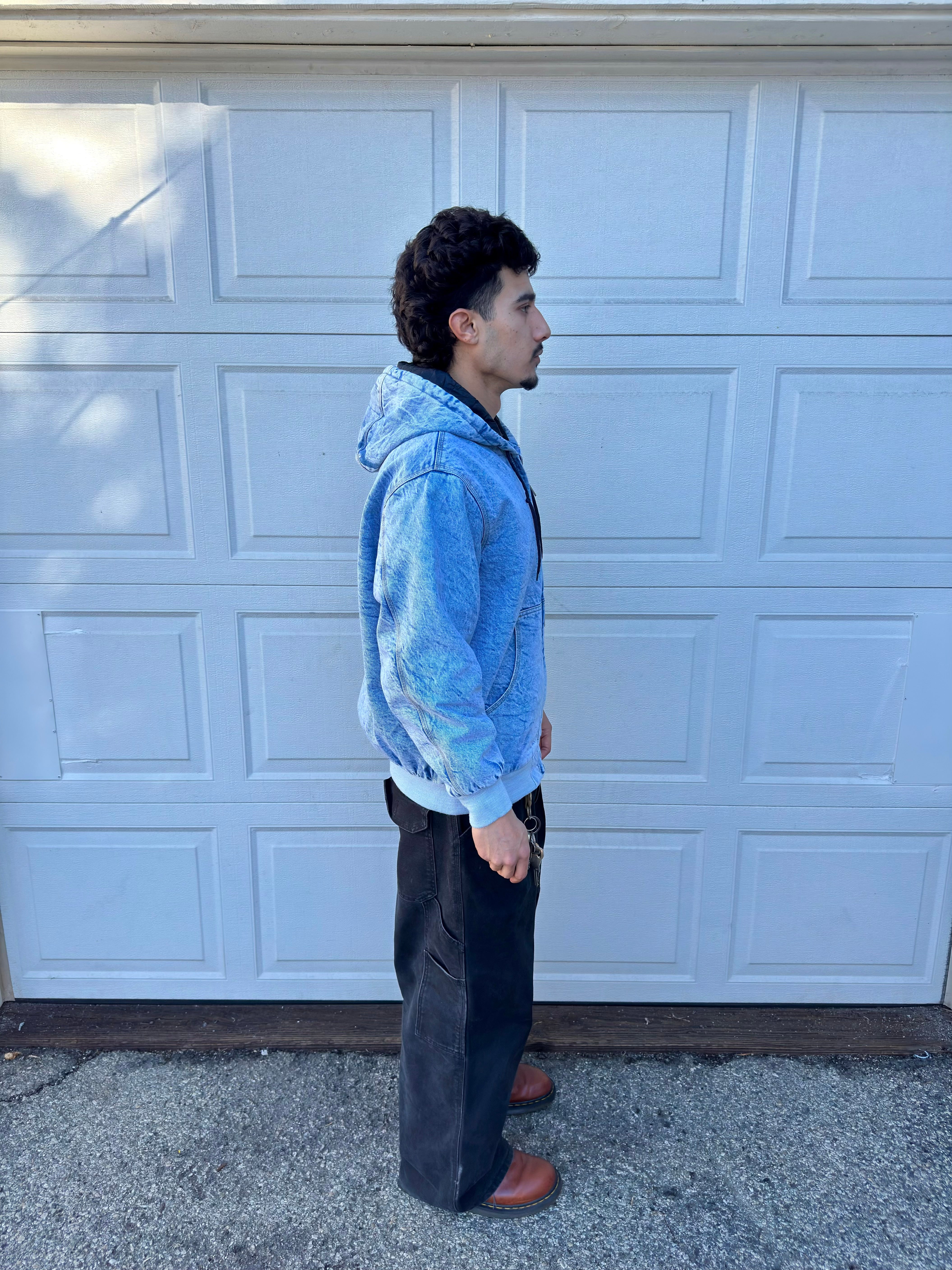 Washed Denim Hoodie – 323 Thrift